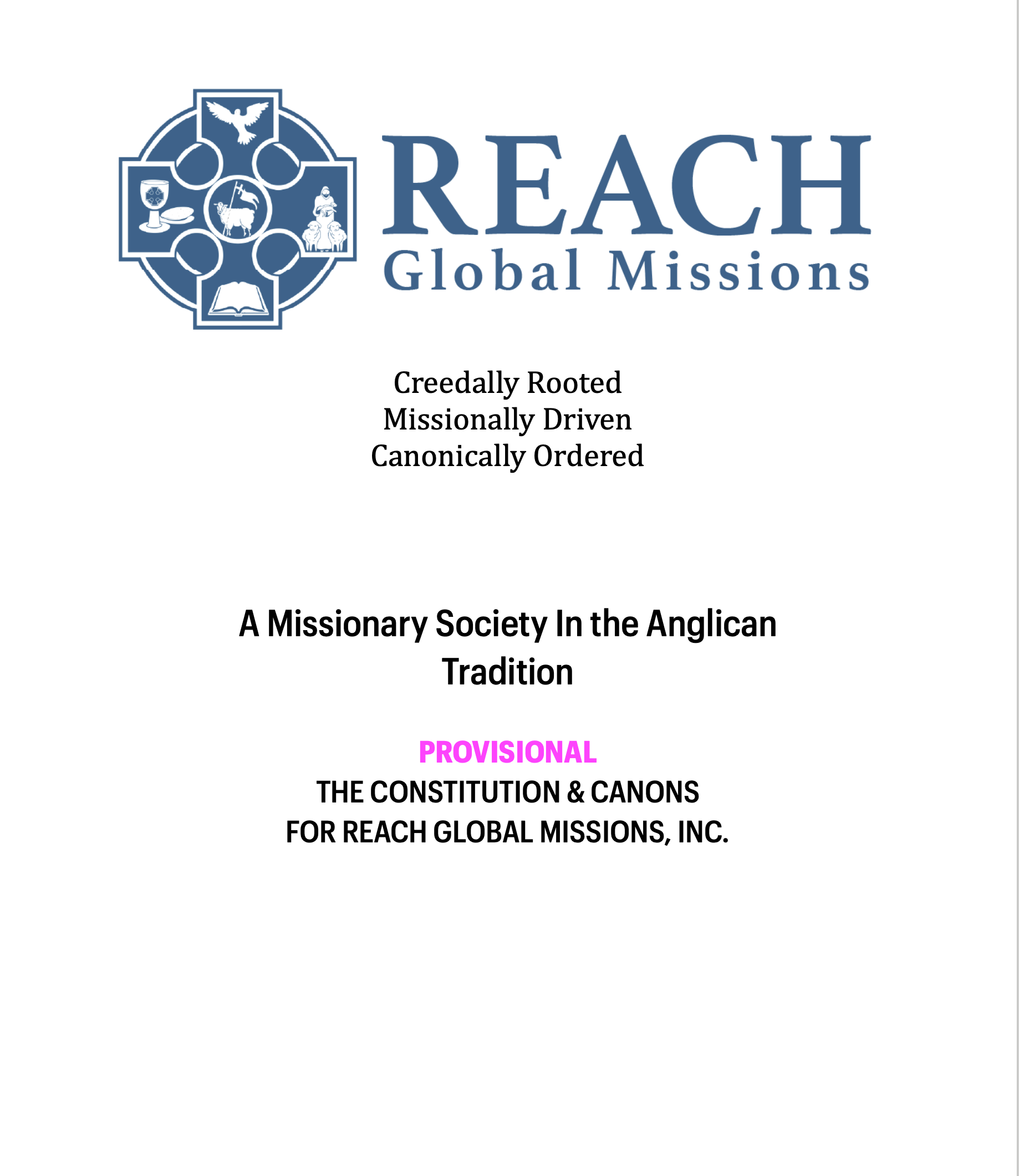 Reach North America - Constitution And Canons